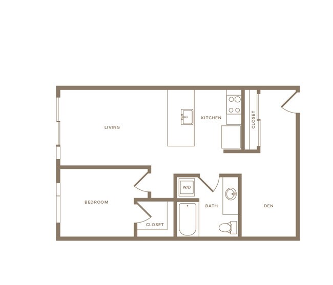 A9 1x1 with Den 623 floor plan
